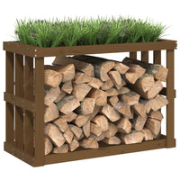 Thumbnail for Outdoor-Kaminholzregal Honigbraun 108x52x74 cm Massivholz