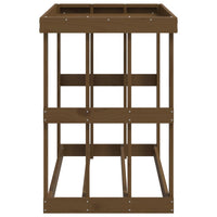 Thumbnail for Outdoor-Kaminholzregal Honigbraun 108x52x74 cm Massivholz