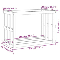 Thumbnail for Outdoor-Kaminholzregal Honigbraun 108x52x74 cm Massivholz