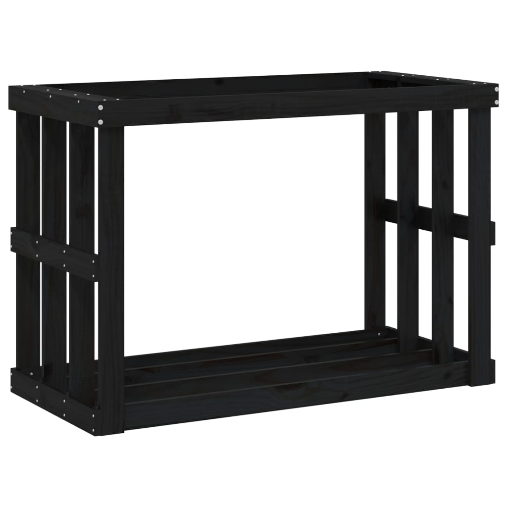 Outdoor-Kaminholzregal Schwarz 108x52x74 cm Massivholz Kiefer