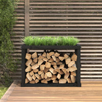 Thumbnail for Outdoor-Kaminholzregal Schwarz 108x52x74 cm Massivholz Kiefer