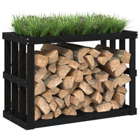 Thumbnail for Outdoor-Kaminholzregal Schwarz 108x52x74 cm Massivholz Kiefer