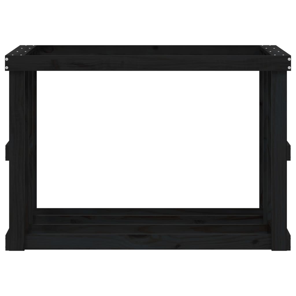 Outdoor-Kaminholzregal Schwarz 108x52x74 cm Massivholz Kiefer
