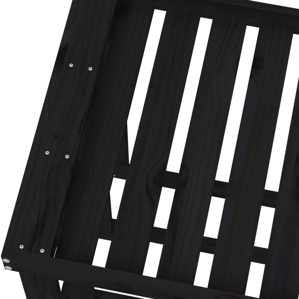 Outdoor-Kaminholzregal Schwarz 108x52x74 cm Massivholz Kiefer