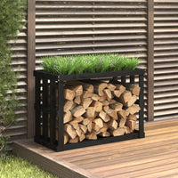Thumbnail for Outdoor-Kaminholzregal Schwarz 108x52x74 cm Massivholz Kiefer