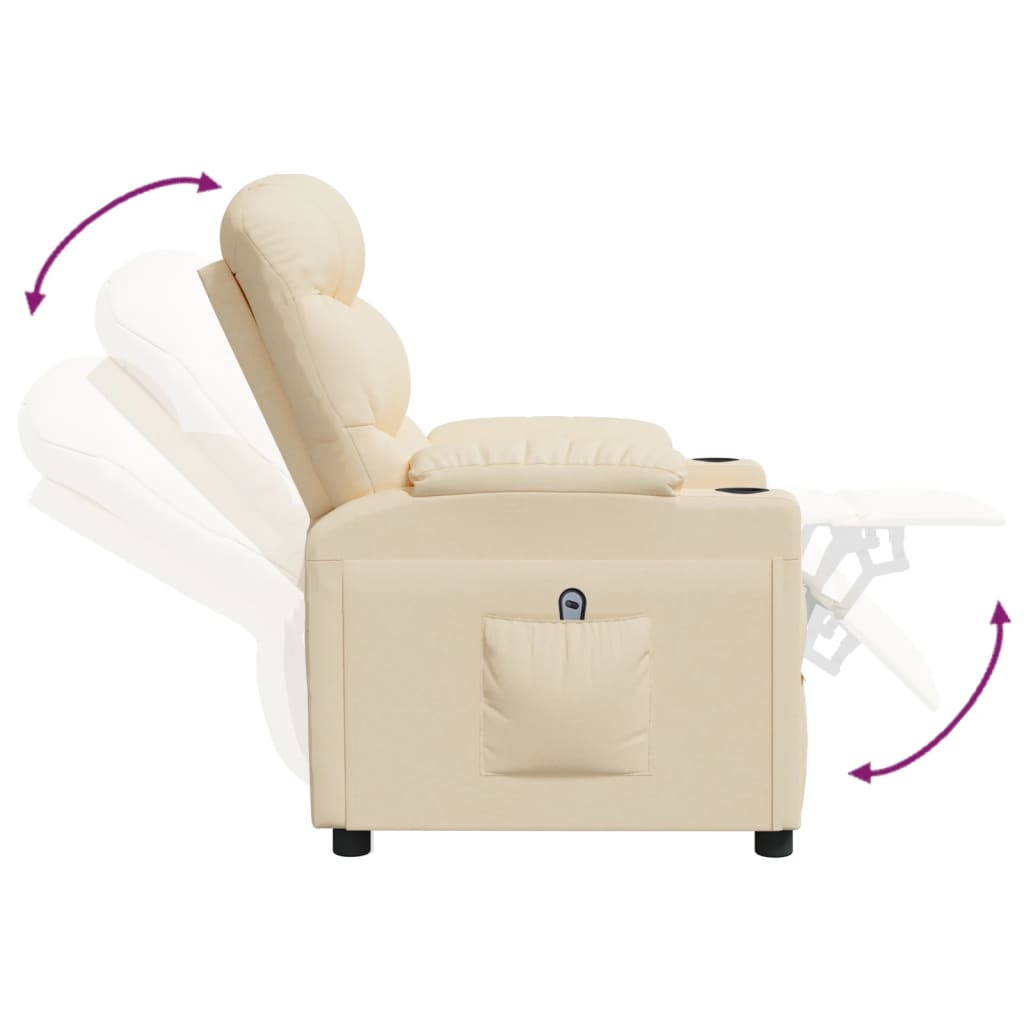 Relaxsessel Elektrisch Creme Stoff