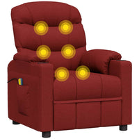 Thumbnail for Massagesessel Elektrisch Weinrot Stoff