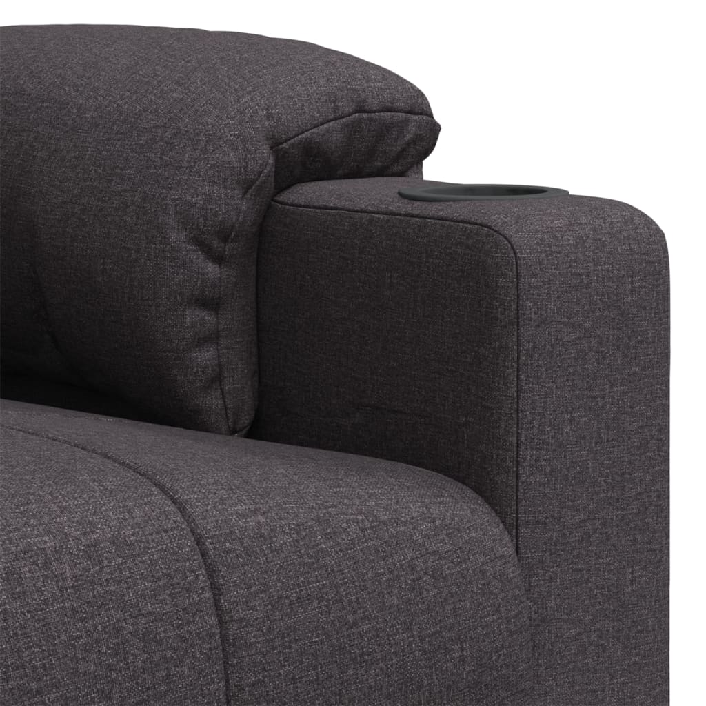 Massagesessel mit Aufstehhilfe Dunkelbraun Stoff