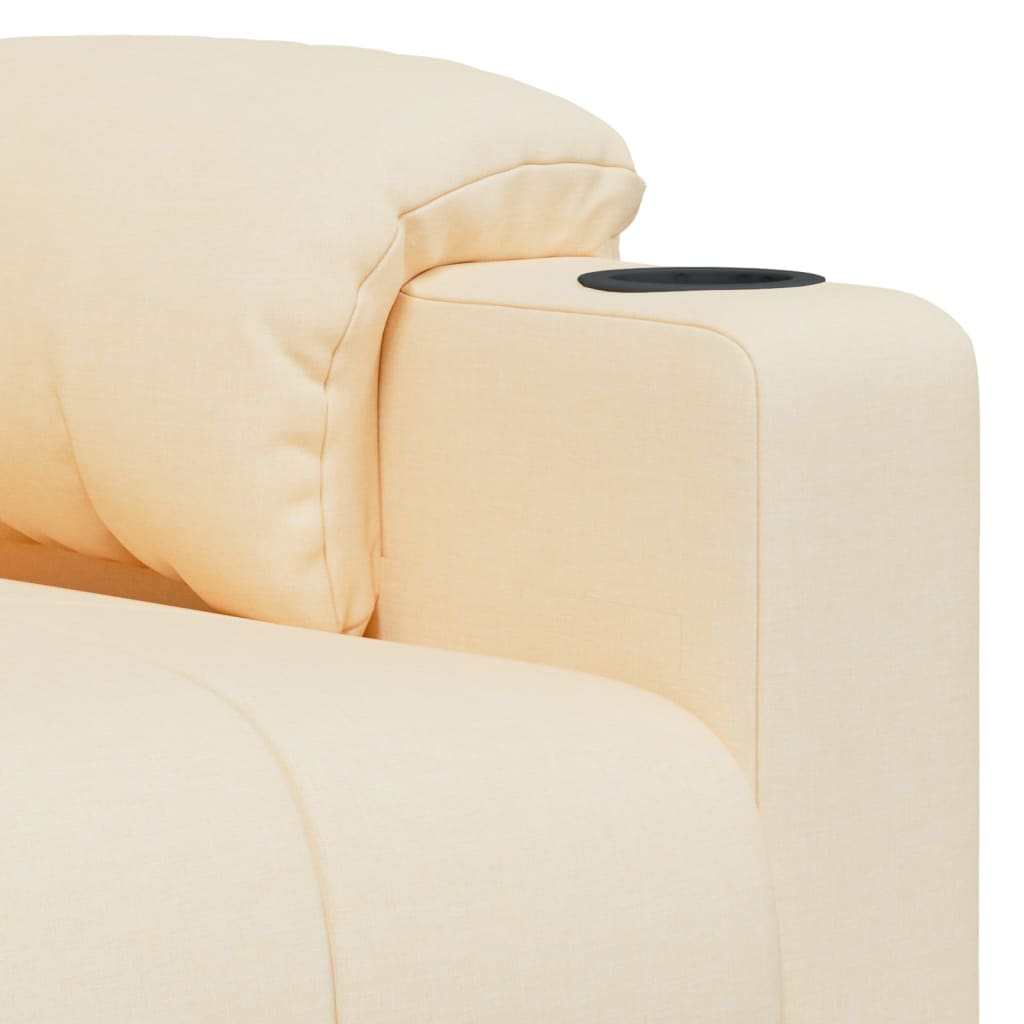 Massagesessel mit Aufstehhilfe Creme Stoff