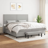 Thumbnail for Boxspringbett mit Matratze Hellgrau 200x200 cm Stoff