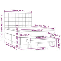 Thumbnail for Boxspringbett mit Matratze Dunkelgrau 140x190 cm Stoff