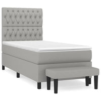 Thumbnail for Boxspringbett mit Matratze Hellgrau 90x190 cm Stoff