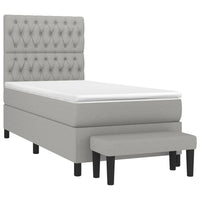 Thumbnail for Boxspringbett mit Matratze Hellgrau 90x190 cm Stoff