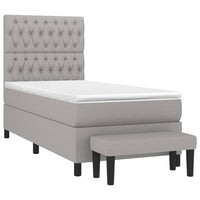 Thumbnail for Boxspringbett mit Matratze Hellgrau 100x200 cm Stoff