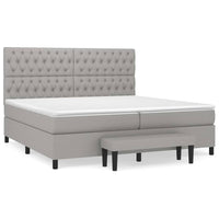 Thumbnail for Boxspringbett mit Matratze Hellgrau 200x200 cm Stoff