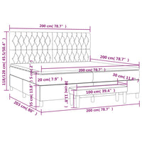 Thumbnail for Boxspringbett mit Matratze Hellgrau 200x200 cm Stoff