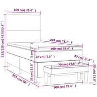 Thumbnail for Boxspringbett mit Matratze Hellgrau 100x200 cm Stoff