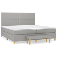 Thumbnail for Boxspringbett mit Matratze Hellgrau 200x200 cm Stoff