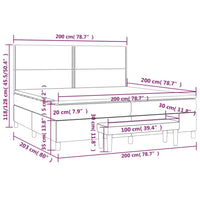 Thumbnail for Boxspringbett mit Matratze Hellgrau 200x200 cm Stoff