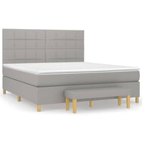 Thumbnail for Boxspringbett mit Matratze Hellgrau 180x200 cm Stoff