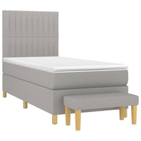 Thumbnail for Boxspringbett mit Matratze Hellgrau 90x200 cm Stoff