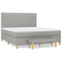Thumbnail for Boxspringbett mit Matratze Hellgrau 180x200 cm Stoff
