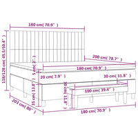 Thumbnail for Boxspringbett mit Matratze Hellgrau 180x200 cm Stoff