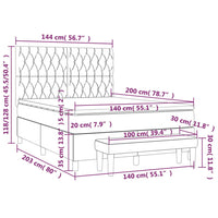 Thumbnail for Boxspringbett mit Matratze Dunkelbraun 140x200 cm Stoff