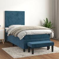 Thumbnail for Boxspringbett mit Matratze Dunkelblau 90x190 cm Samt