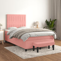 Thumbnail for Boxspringbett mit Matratze Rosa 120x200 cm Samt