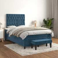 Thumbnail for Boxspringbett mit Matratze Dunkelblau 120x200 cm Samt