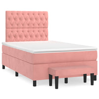 Thumbnail for Boxspringbett mit Matratze Rosa 120x200 cm Samt