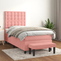 Thumbnail for Boxspringbett mit Matratze Rosa 90x190 cm Samt