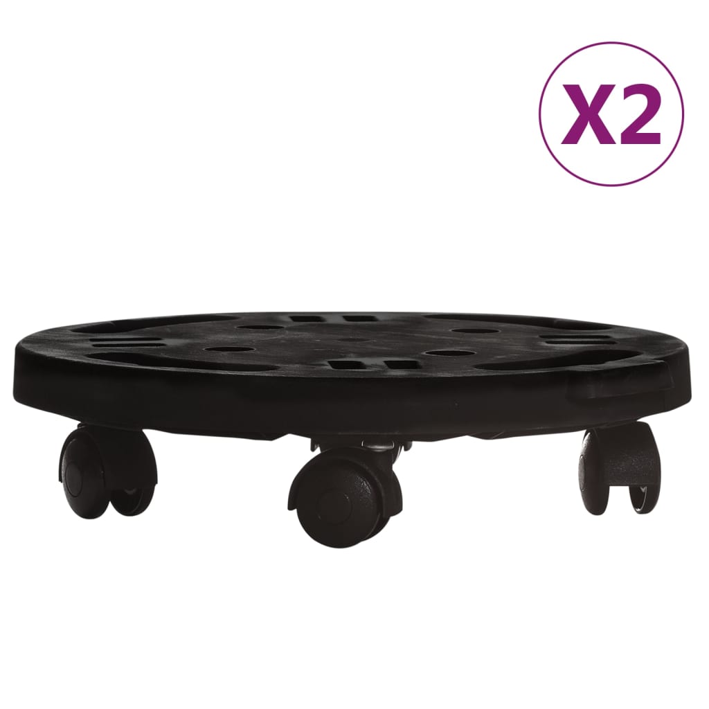 Pflanzenroller 2 Stk. 30 cm Durchmesser Schwarz 170 kg