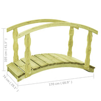 Thumbnail for Gartenbrücke B-Ware 170x74x105 cm Kiefernholz Imprägniert