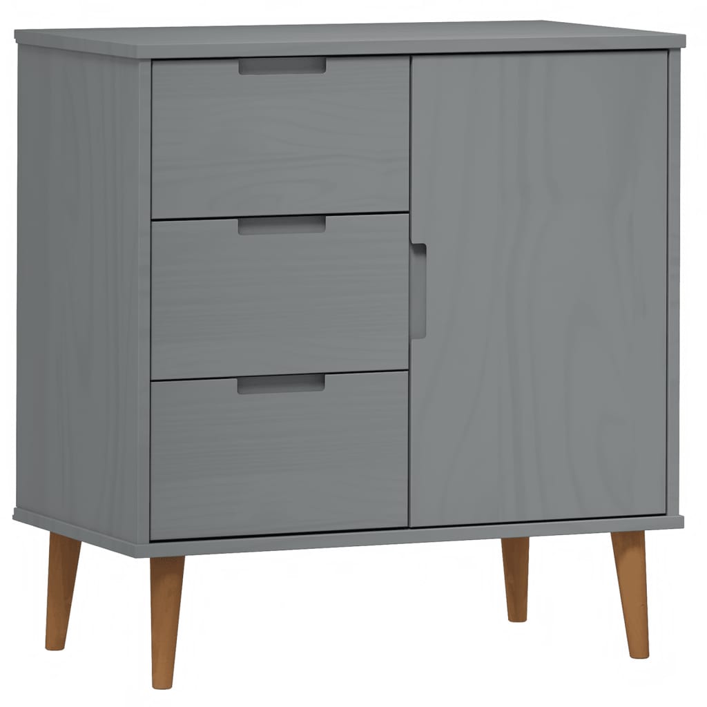 Sideboard Grau 76,5x40x80 cm Massivholz Kiefer