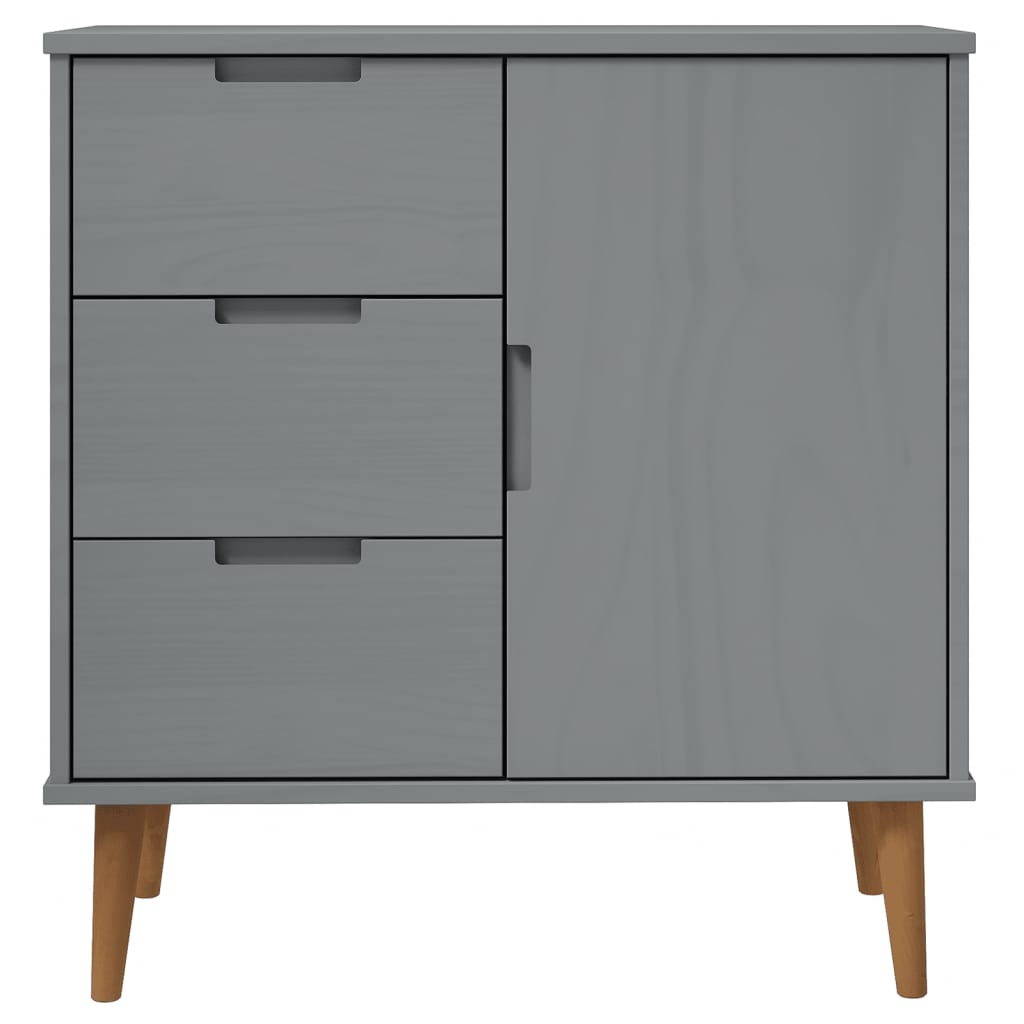 Sideboard Grau 76,5x40x80 cm Massivholz Kiefer