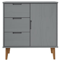 Thumbnail for Sideboard Grau 76,5x40x80 cm Massivholz Kiefer