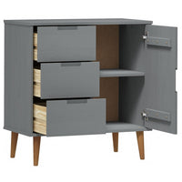 Thumbnail for Sideboard Grau 76,5x40x80 cm Massivholz Kiefer