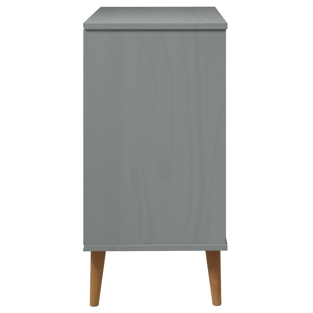 Sideboard Grau 76,5x40x80 cm Massivholz Kiefer