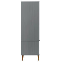 Thumbnail for Kleiderschrank Grau 90x55x175 cm Massivholz Kiefer