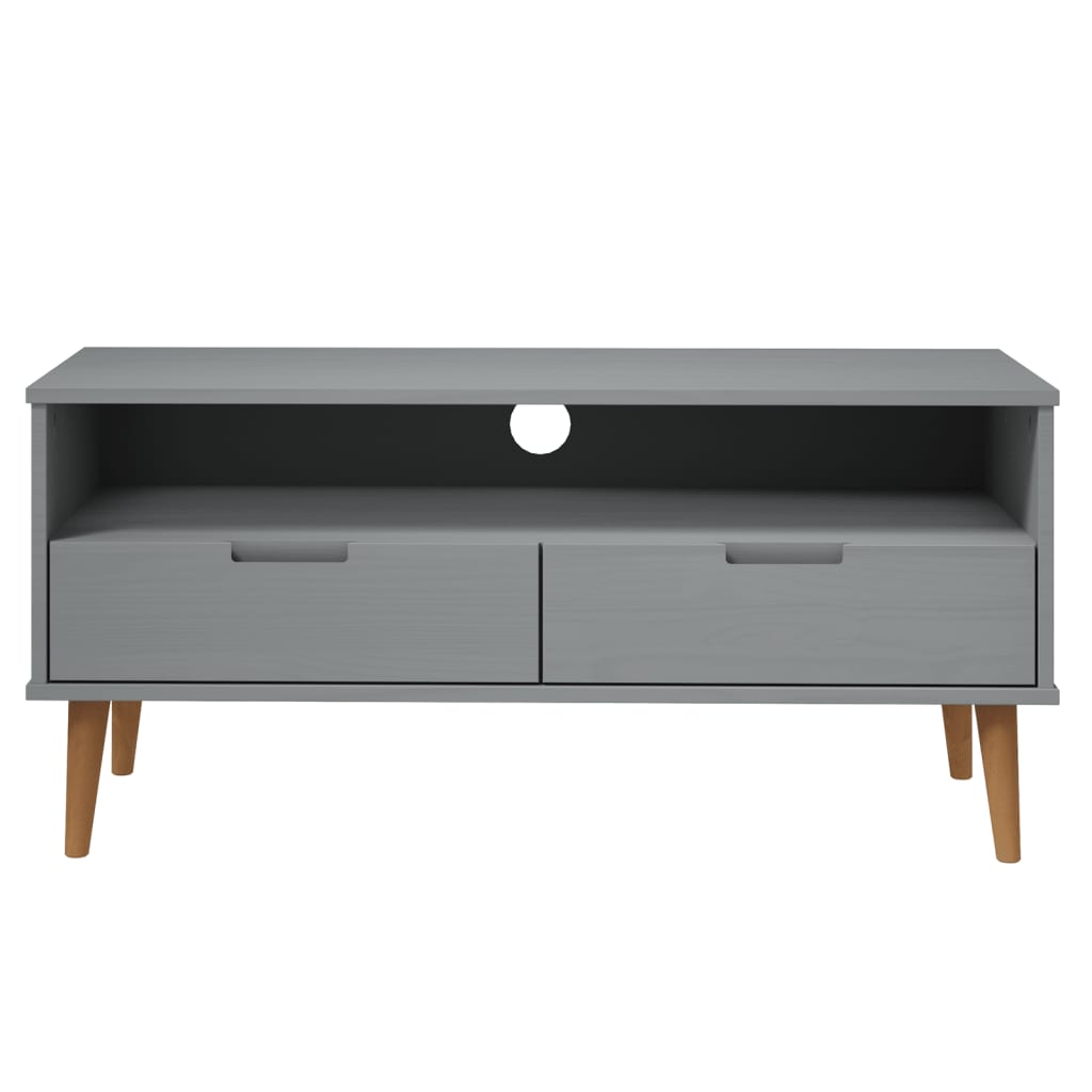 TV-Schrank Grau 106x40x49 cm Massivholz Kiefer