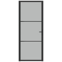 Thumbnail for Innentür 83x201,5 cm Schwarz Mattglas und Aluminium