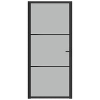 Thumbnail for Innentür 93x201,5 cm Schwarz Mattglas und Aluminium