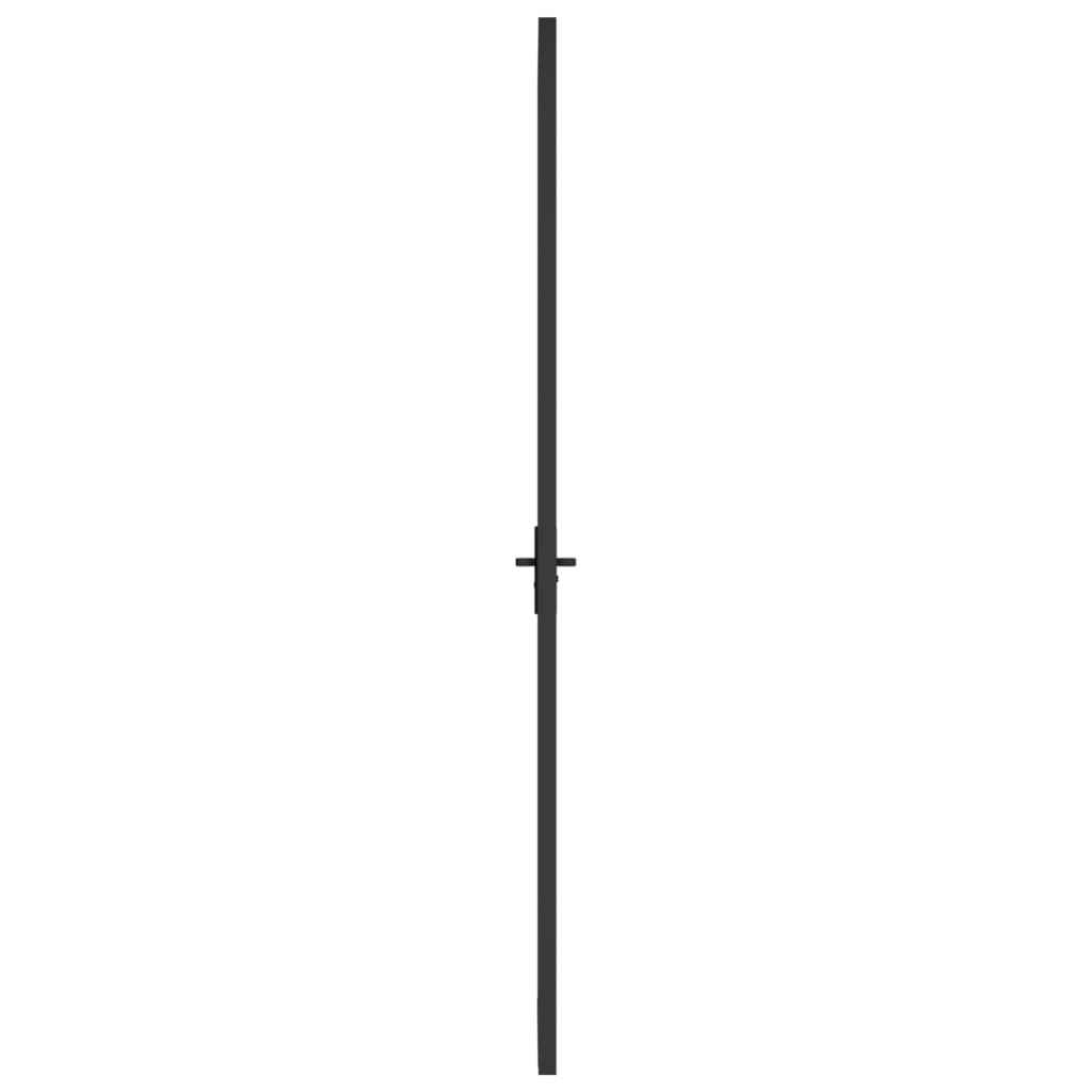 Innentür 102,5x201,5 cm Schwarz Mattglas und Aluminium