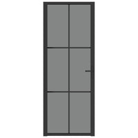 Thumbnail for Innentür 76x201,5 cm Schwarz ESG-Glas und Aluminium