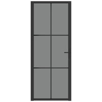 Thumbnail for Innentür 83x201,5 cm Schwarz ESG-Glas und Aluminium