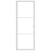 Thumbnail for Innentür 76x201,5 cm Weiß ESG-Glas und Aluminium