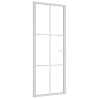 Thumbnail for Innentür 83x201,5 cm Weiß ESG-Glas und Aluminium