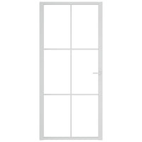 Thumbnail for Innentür 93x201,5 cm Weiß ESG-Glas und Aluminium